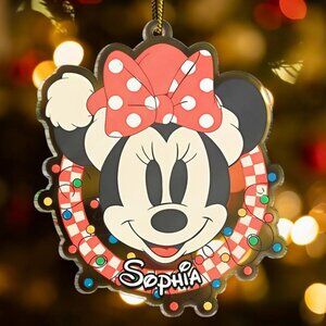 Custom Minnie Mouse Christmas Ornament | Personalized Cute Disney Tree Decor